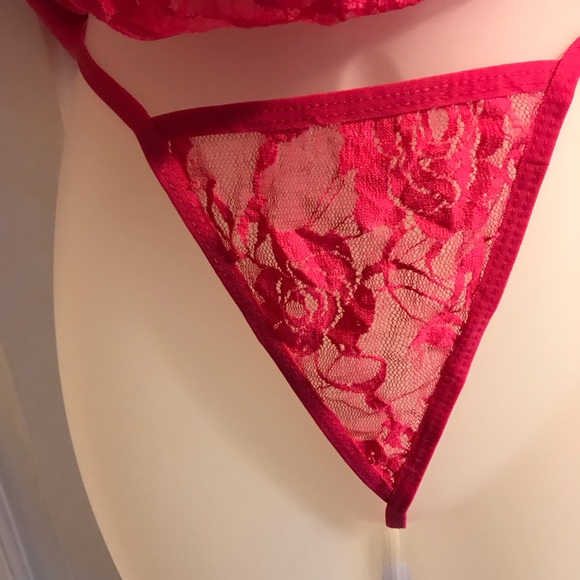 Hot pink lace negligee Sz XL and XXL - Picture 3 of 7